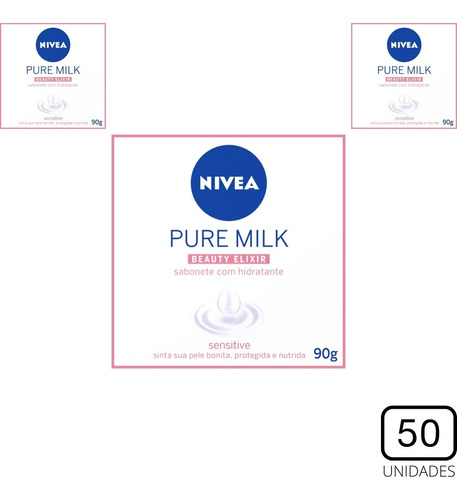 Kit 50 | Sabonete Barra Nivea Pure Milk