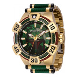 Reloj Invicta 40973 Dorado Hombres Color De La Correa Oro Verde Color Del Bisel Oro Color Del Fondo Verde/rojo
