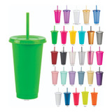 Set de Vasos Con Popote Mainstays Gliter 650 ml 2 piezas