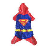 Capa De Chuva Para Cachorro Superman Tricolor Roupa Pet