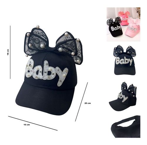 Gorro Jockey - Lazo Perlas - Baby - Niña