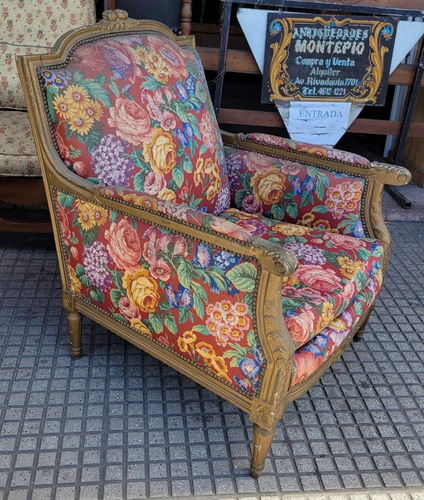 Sillon Un Cuerpo Madera Maciza Tapizado Con Almohadon