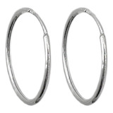 Argollitas N2 Plata 925 Cubanitas 15mm Lisas Aros Mujer Nena