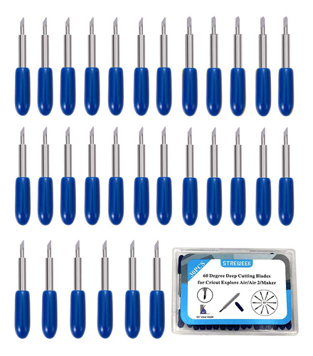30 Cuchillas De Repuesto De Corte Profundo De 60°, Streweek,