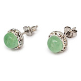 Aros Jade Circones 8mm Plata Fina 925