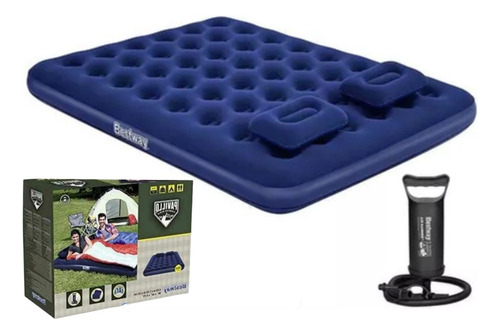 Colchon Inflable 2 Plazas Queen + 2 Almohadas + Bombin 