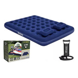 Colchon Inflable 2 Plazas Queen + 2 Almohadas + Bombin 