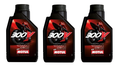 Aceite Sintetico Motul 300v 15w50 Motos Gp Competicion 3 Lts