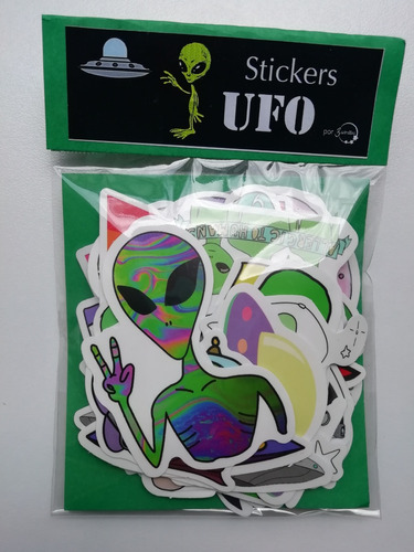 Ufo Alien Stickers Calcomanias  50 Unidades