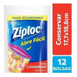 Bolsa Ziploc Conservadora Para Freezer Heladera Mediana X12u