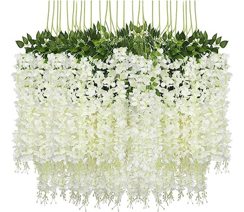 Flores Artificial Wisteria 12pzs 1.1m Decoración Fiesta Boda