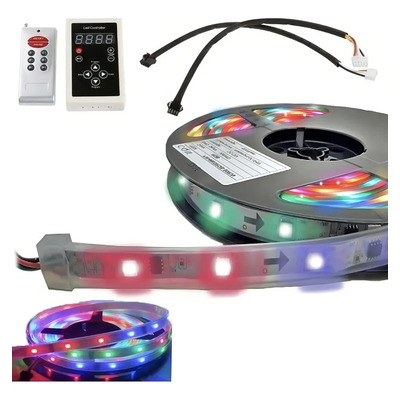 Fita Led Ry 6803 Rgb 5m Controle 133 Efeitos Ip67 127/220v 12v