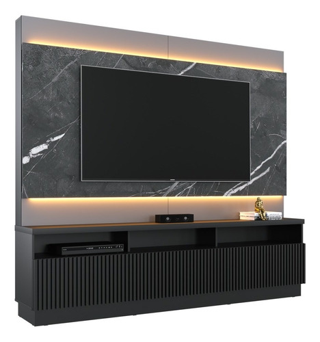 Estante Home Theater Para Tv Até 70 Pol. Com Led E Espelho Mpozenato