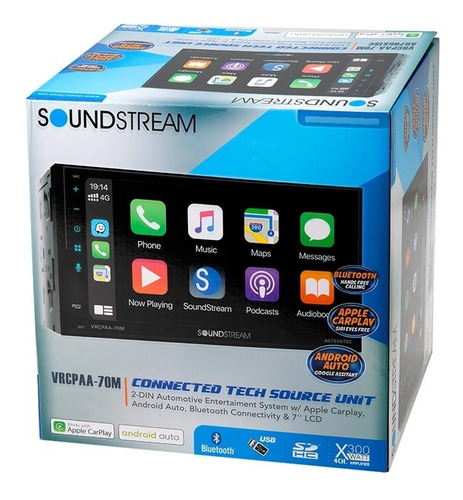 Pantalla Soundstream Carplay Androi Auto Usb Bt Aux