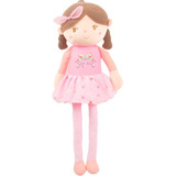 Muñeca De Trapo Apego De Tela Suave Juguete Niñas Rosa 50cm
