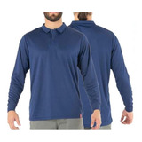 Polera Cooldry Quebec Manga Larga Azul / Total Safety