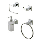 Set Accesorios Para Baño 4 Piezas Lujo Cuadrado