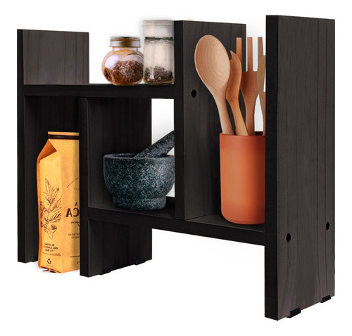 Repisa Organizador Ajustable Estante Moderno 50x38 Sajo Color Negro