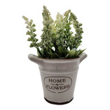 Plantas Artificiales Decorativas Macetero Ceram Lavanda 22cm