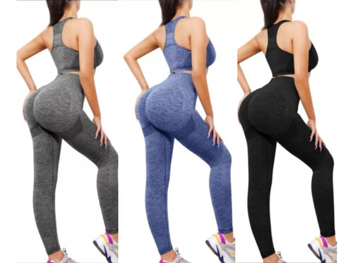 Pack 2 Conjuntos Deportivos Calza Legging + Top  Gimnasio