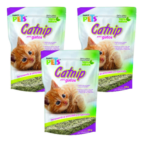 3 Bolsas De Catnip Para Gato | 28g 