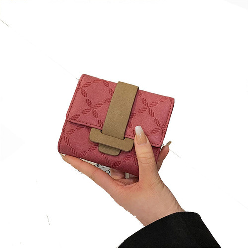 Monedero De Piel Sintética, Cartera Pequeña For Mujer Con B