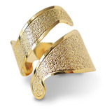 Anillo Satinado Calado Enchapado Oro 18 K