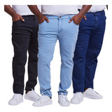 Kit Com 3 Calça Jeans Masculina Tamanho Grande Plus Size