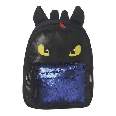 Mochila Urbana Urbania Negra Lentejuelas Dragón 31x26x10 Cm Negro