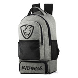 Mochila Térmica Fitness Marmita Notebook Cinza Everbags Desenho Do Tecido Liso