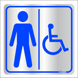 Placa Alumínio Banheiro Sanitário Cadeirante Masculino