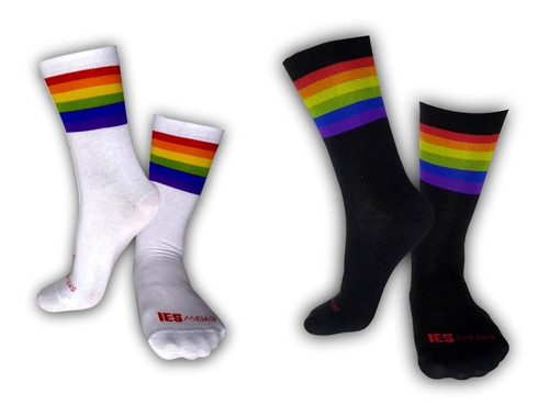 Meias Lgbt Listrada Casual 2 Pares Esporte Arco Iris Fabrica