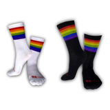 Meias Lgbt Listrada Casual 2 Pares Esporte Arco Iris Fabrica