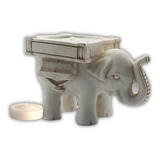 Portavela Figura Elefante Pequeño De Resina /2 Piezas