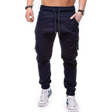 Pantalon Cargo Hombre Gabardina Elastizada Jogger Bolsillos