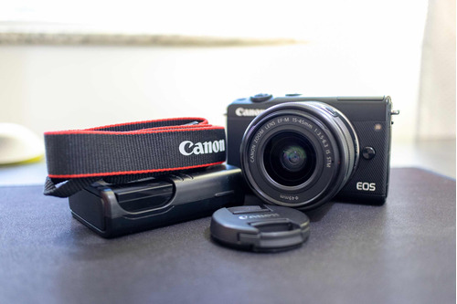 Câmera Canon Eos M100 Kit 15-45mm + Cartão De Memória 32gb