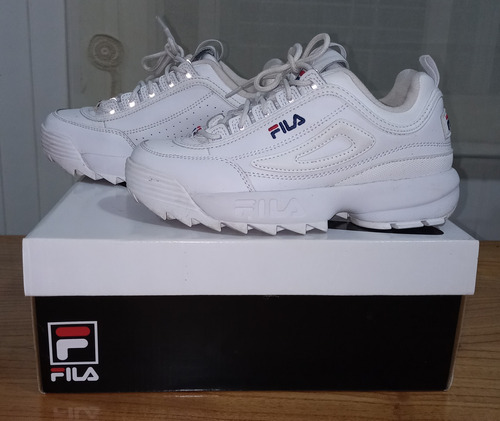 Zapatillas Fila Blancas Con Plataforma Mujer