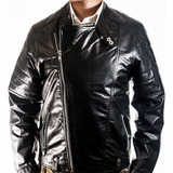 Campera Hombre Cuero Legítimo Cruzada Motoquera Cod282v