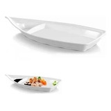 Travessa Barca P/ Sushi E Açaí 41cm Branco Multiuso Bestfer