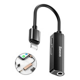 Adaptador Baseus 3 En 1 Lightning A Doble Lightning Y 3.5mm