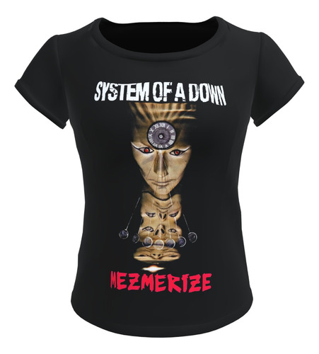 Camiseta Blusa Preta Feminina Banda System Of A Down 