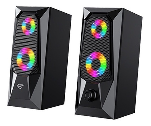 Parlantes Gamer Gamenote Sk208 Rgb Negro