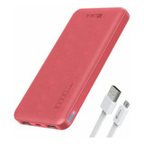 Power Bank Pila Batería Portátil 10000mah 1hora Rojo