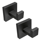 2 Ganchos De Pared Para Toallas, Color Negro, Hechos De Acer