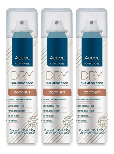 Shampoo Seco Coconut Above 150ml 3 Unidades