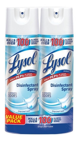 Lysol 2 Pack Aerosol Crisp Linen 6/354 Gr