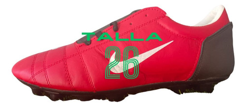 Tachón Para Soccer Mod. T90 En Piel Rojo Y Negro Talla 26