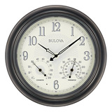 Bulova C4813 Weather Master Reloj De Pared, 18, Negro