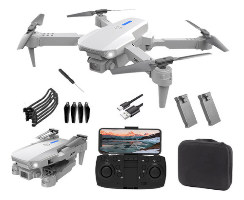 Mini Drone Lsrc Ls-e88 Com Câmera Hd Cinza 2.4ghz 2 Baterias