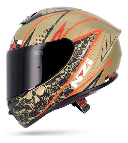 Casco Integral Moto Nzi Trendy It Black Red -motoclick-